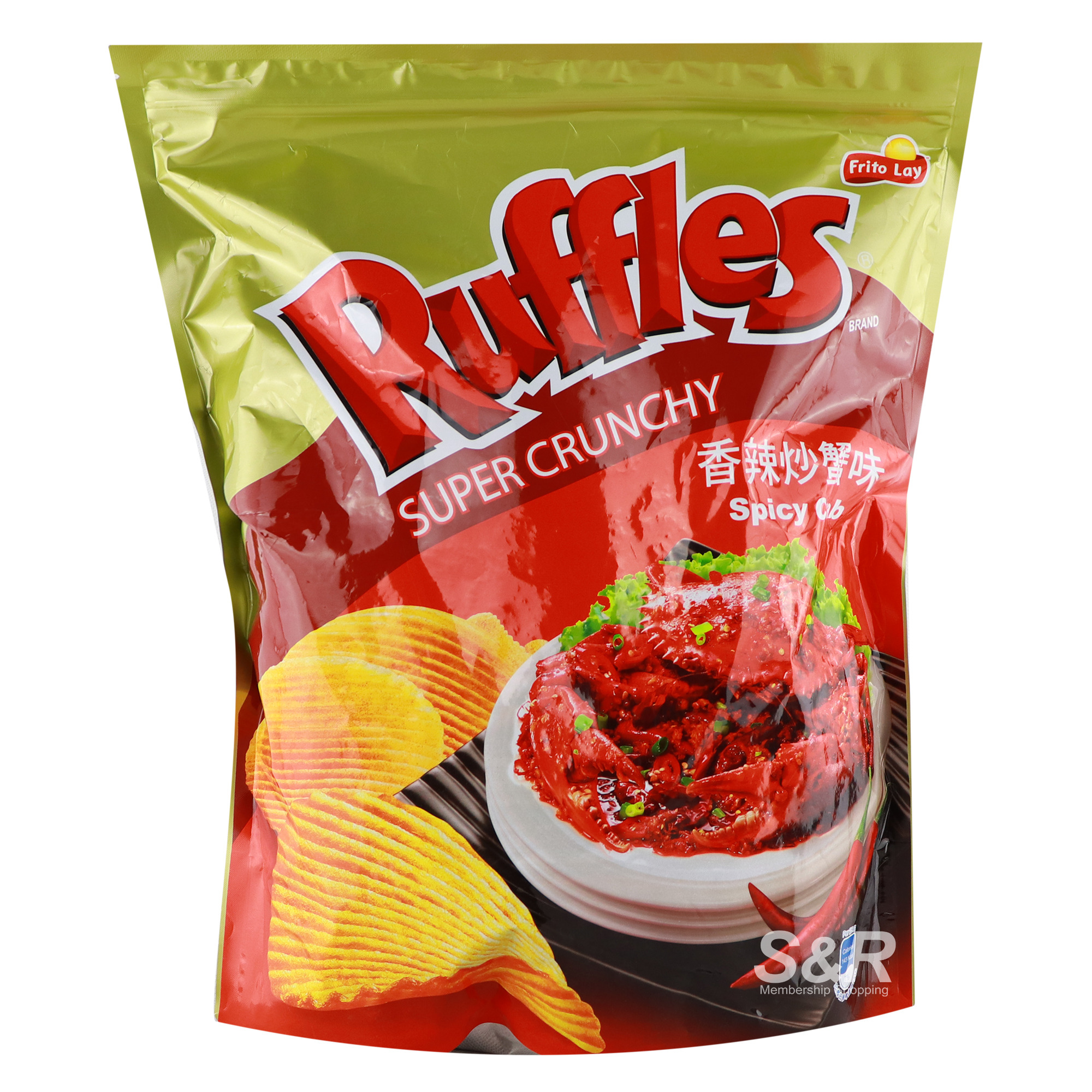 Ruffles Super Crunchy Potato Crisps Spicy Crab Flavor 580g Ruffles Super Crunchy Potato Crisps Spicy Crab Flavor 580g